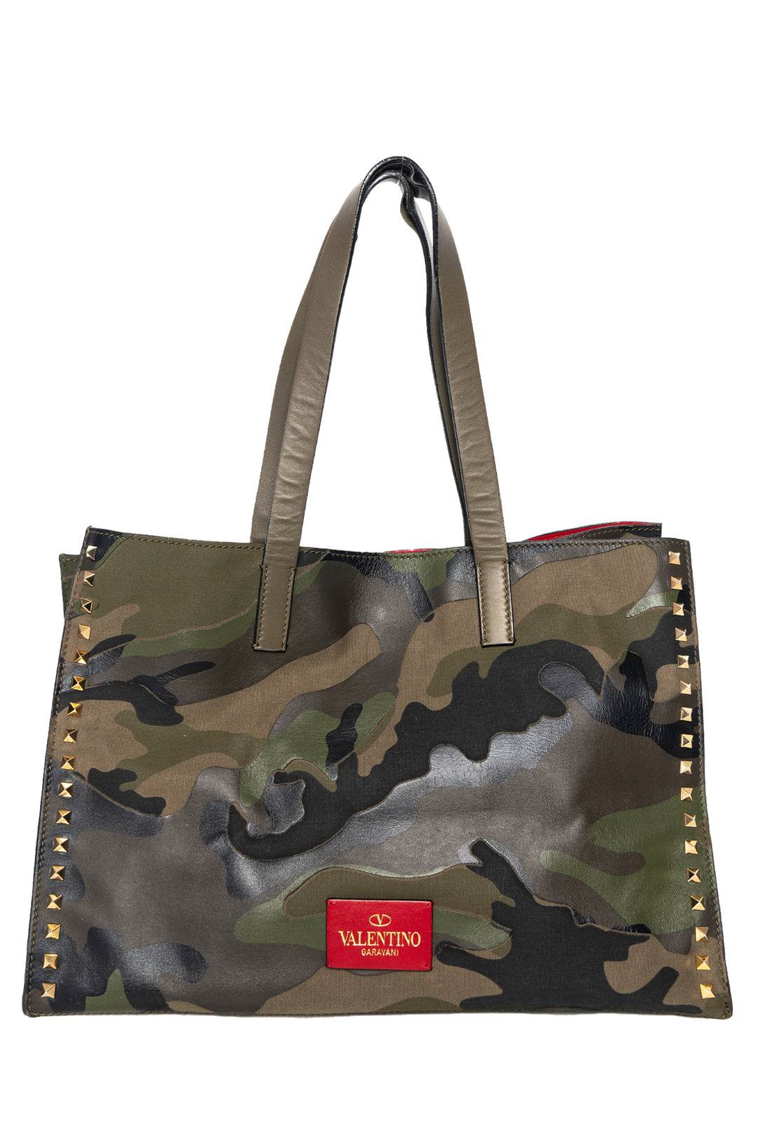 Valentino Camo Rockstud Tote