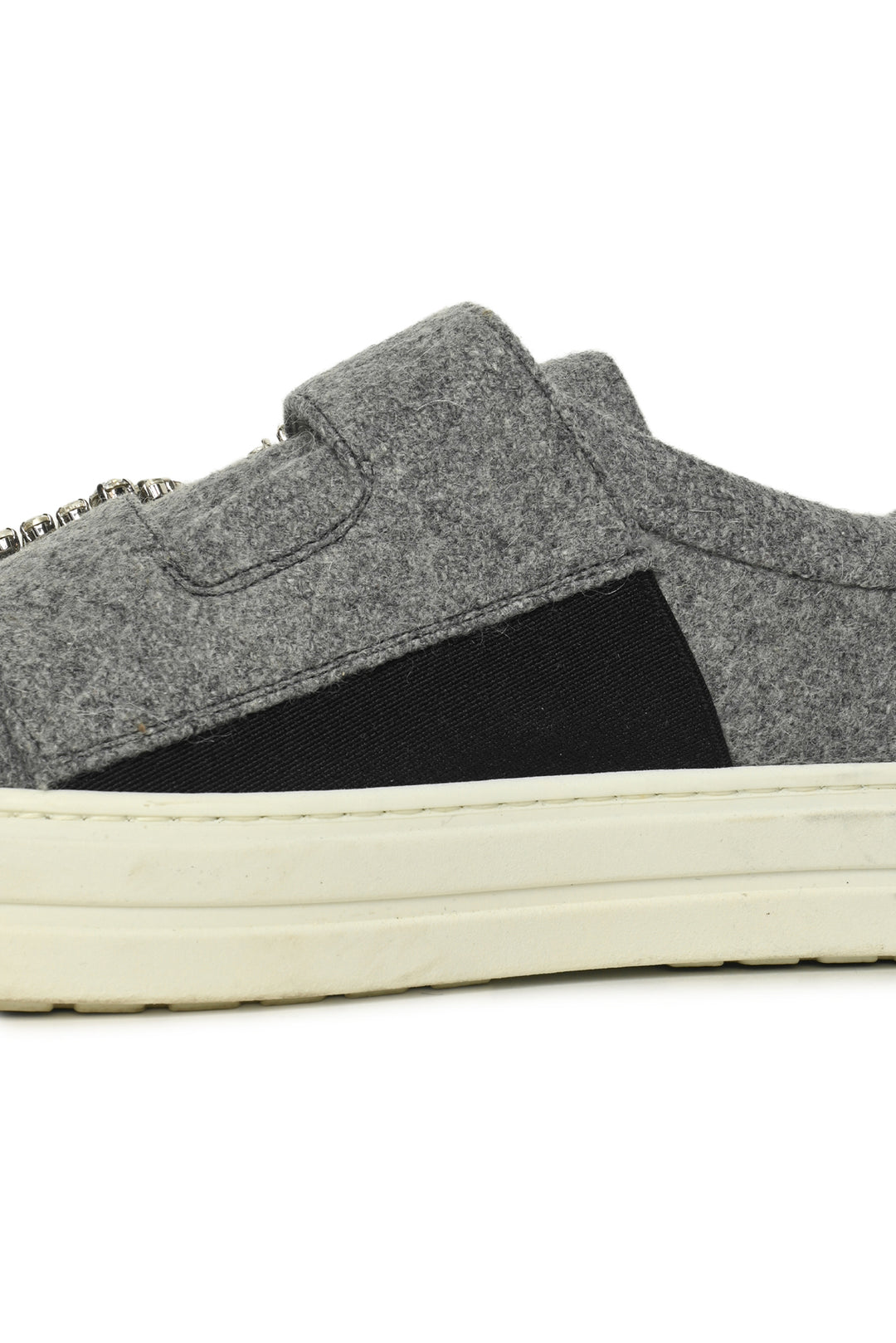 Roger Vivier Size 35 Viv'2 Strass Buckle Fabric Slip On Sneaker