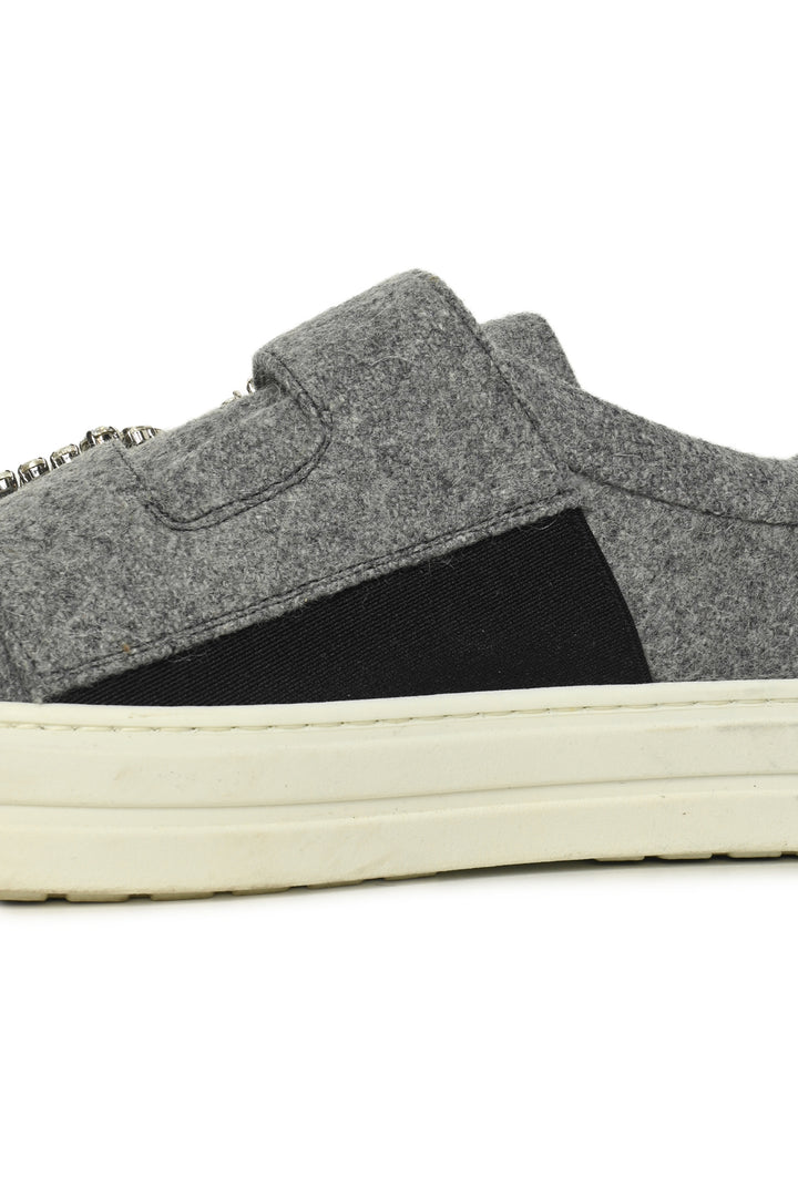 Roger Vivier Size 35 Viv'2 Strass Buckle Fabric Slip On Sneaker