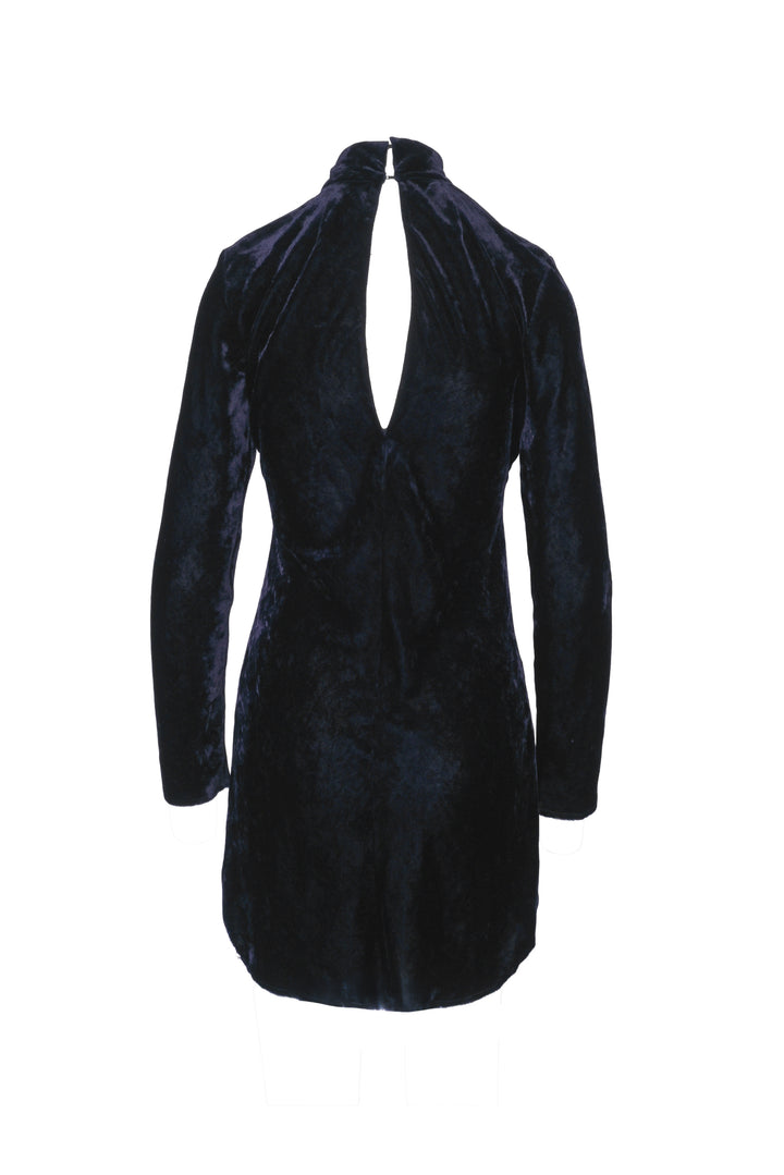 Nili Lotan Size XS Mock Neck Long Sleeve Velvet Mini Dress