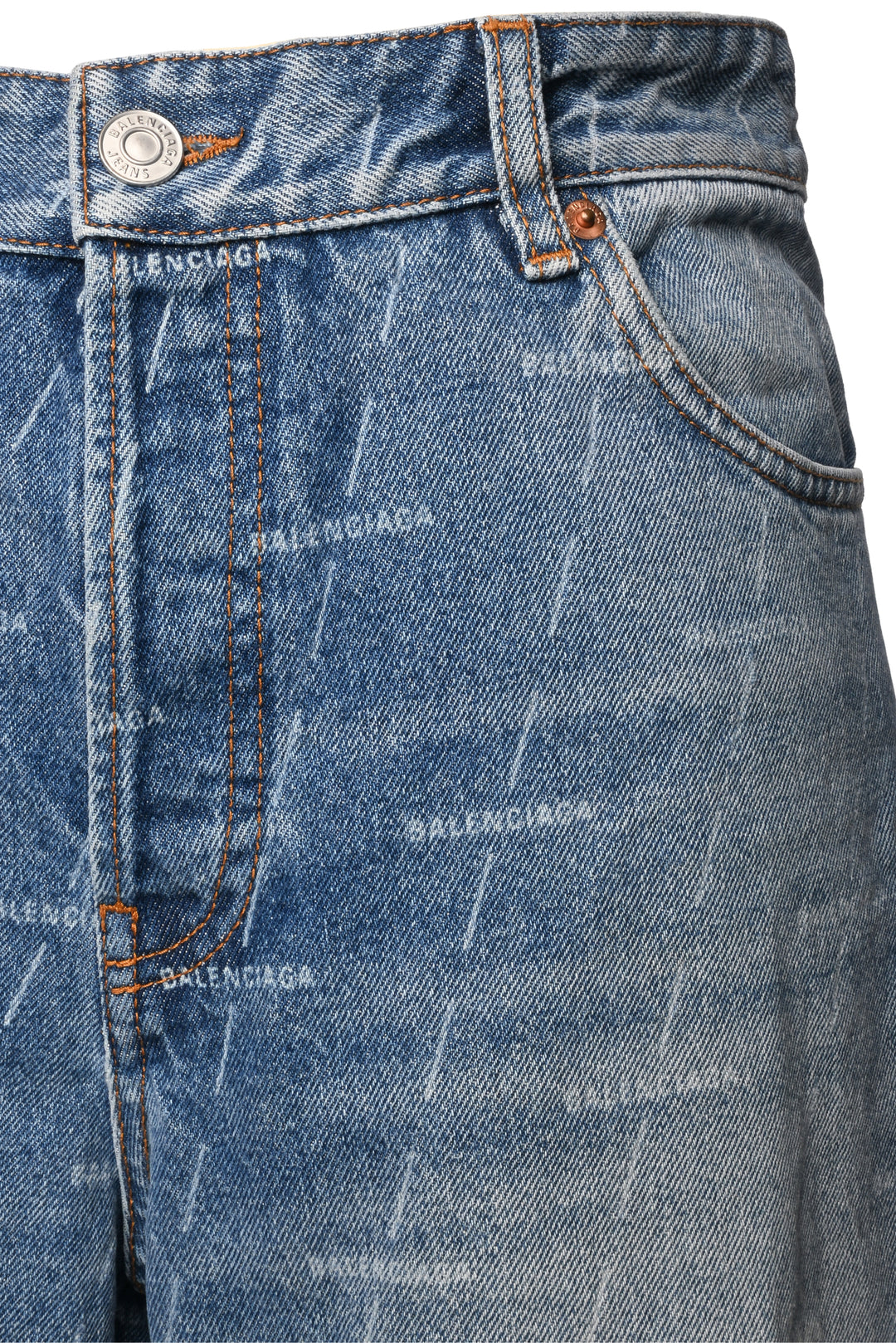 Balenciaga Size 26 2020 High Rise Wide Leg Allover Logo Jeans