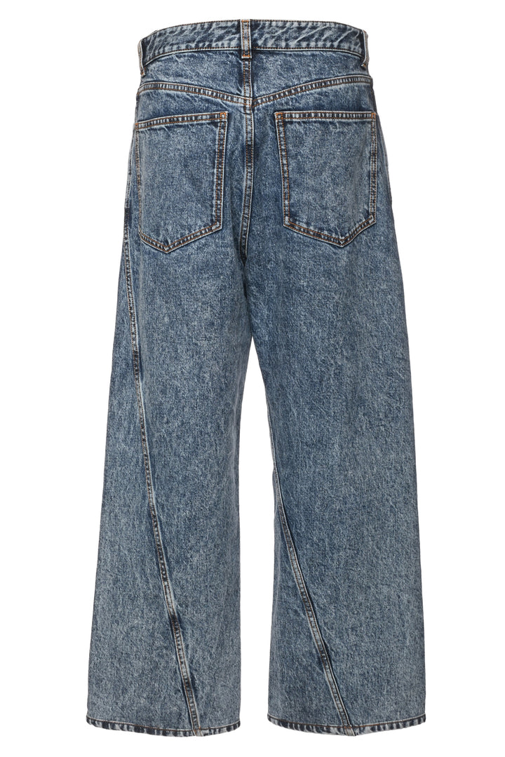 Alaia Size 36 Twisted-Hem Acid Wash Jeans