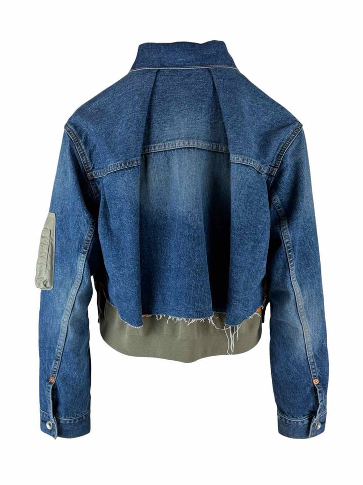 Sacai Size 2 Patchwork Denim Jacket