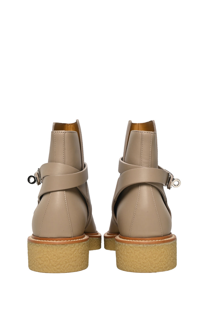 Hermes Size 38.5 Calfskin History Ankle Boots