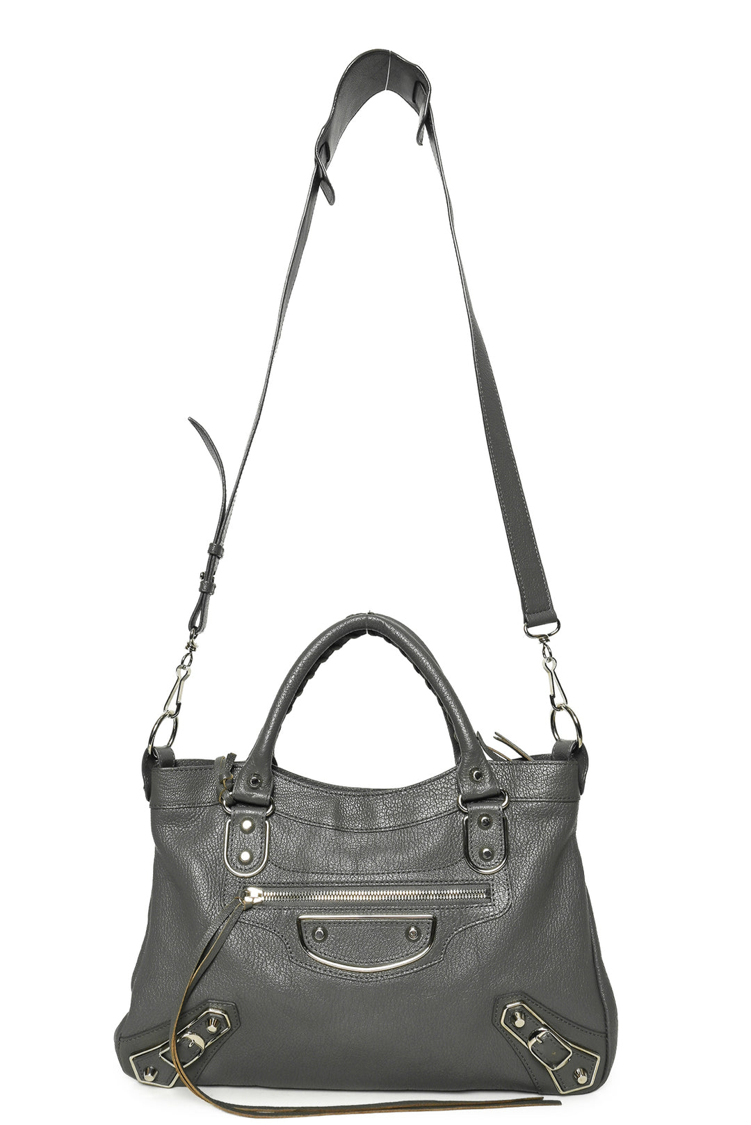 Balenciaga F/W 2016 Grained Calfskin Metallic Edge 2Way Town Shoulder Bag