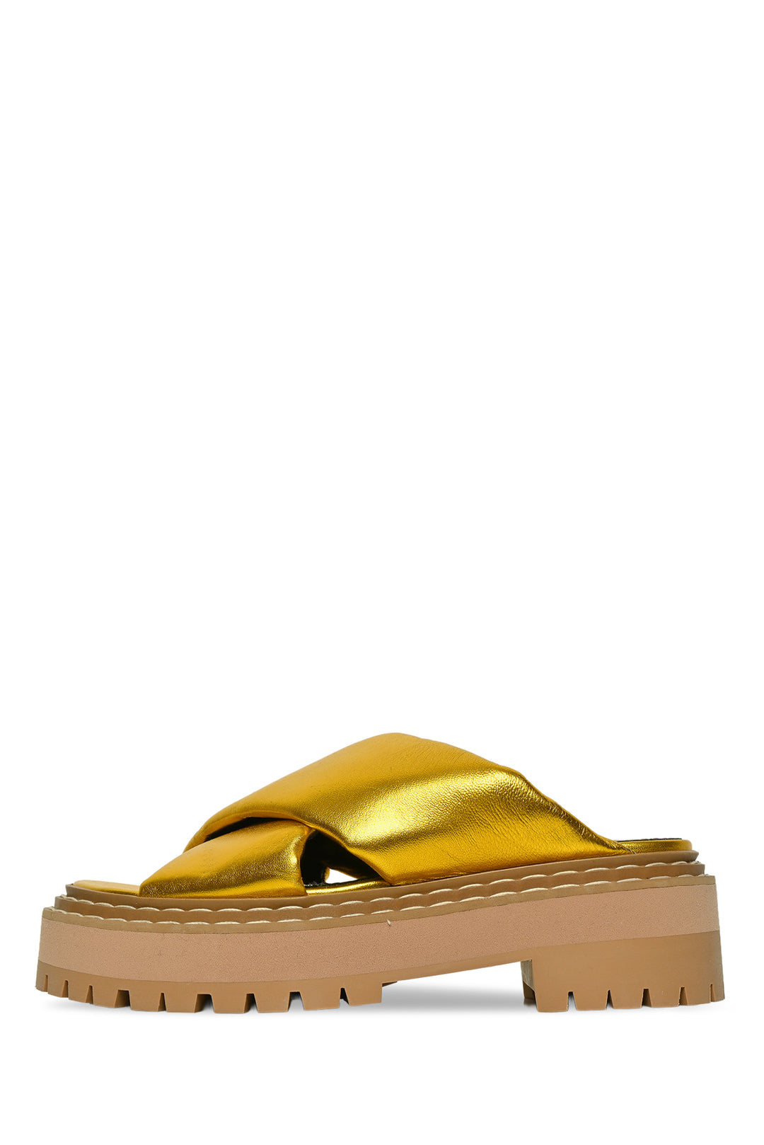 Proenza Schouler Size 36.5 Metallic Leather Platform Sandals