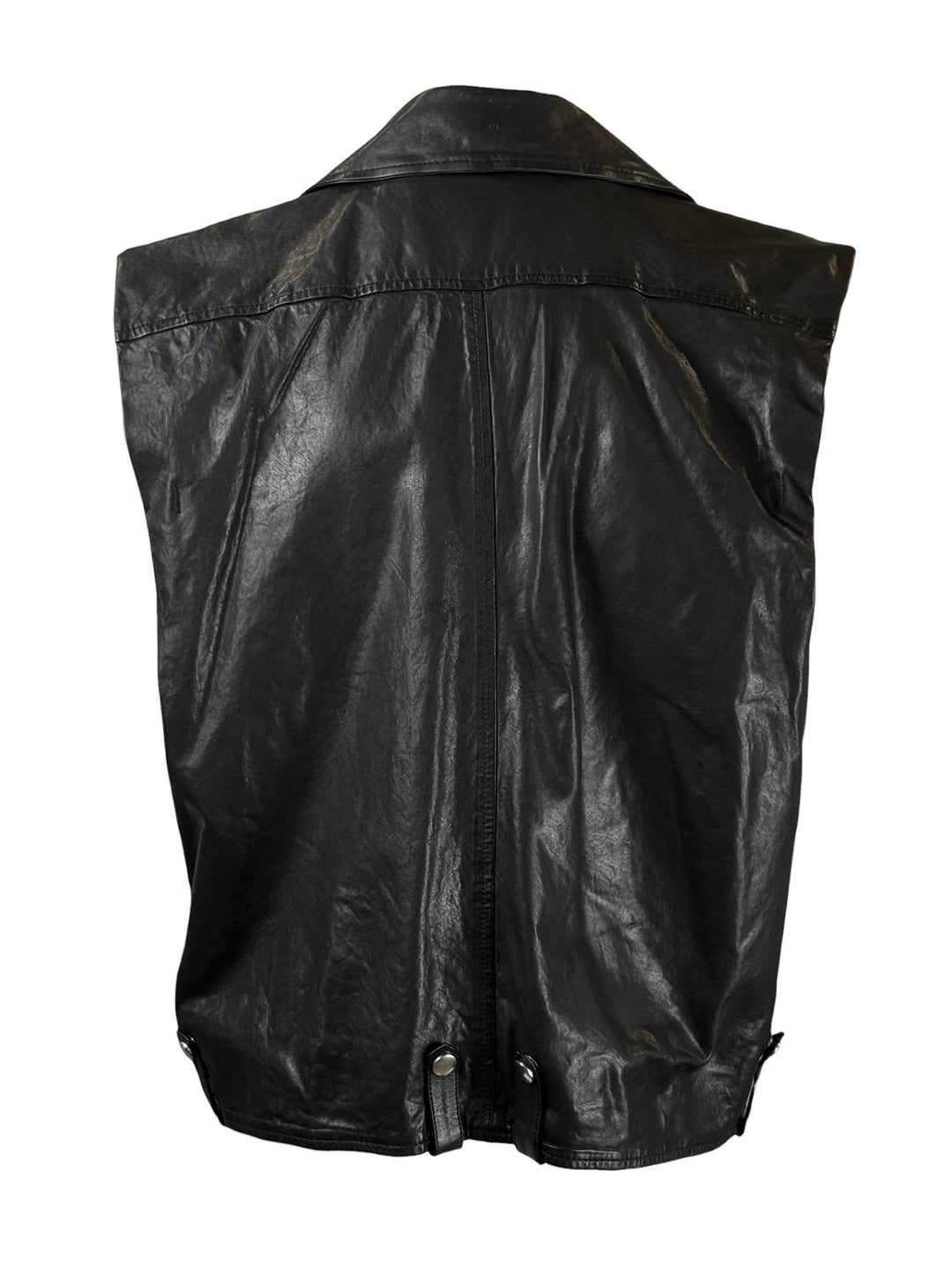 Diesel Size S L-Droppet Sleeveless Leather Jacket Vest