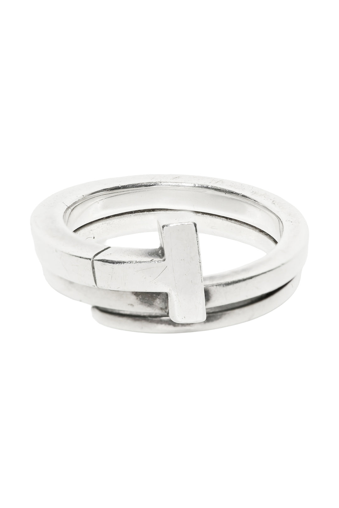 Tiffany & Co Size 5 Sterling Silver T Square Wrap Ring