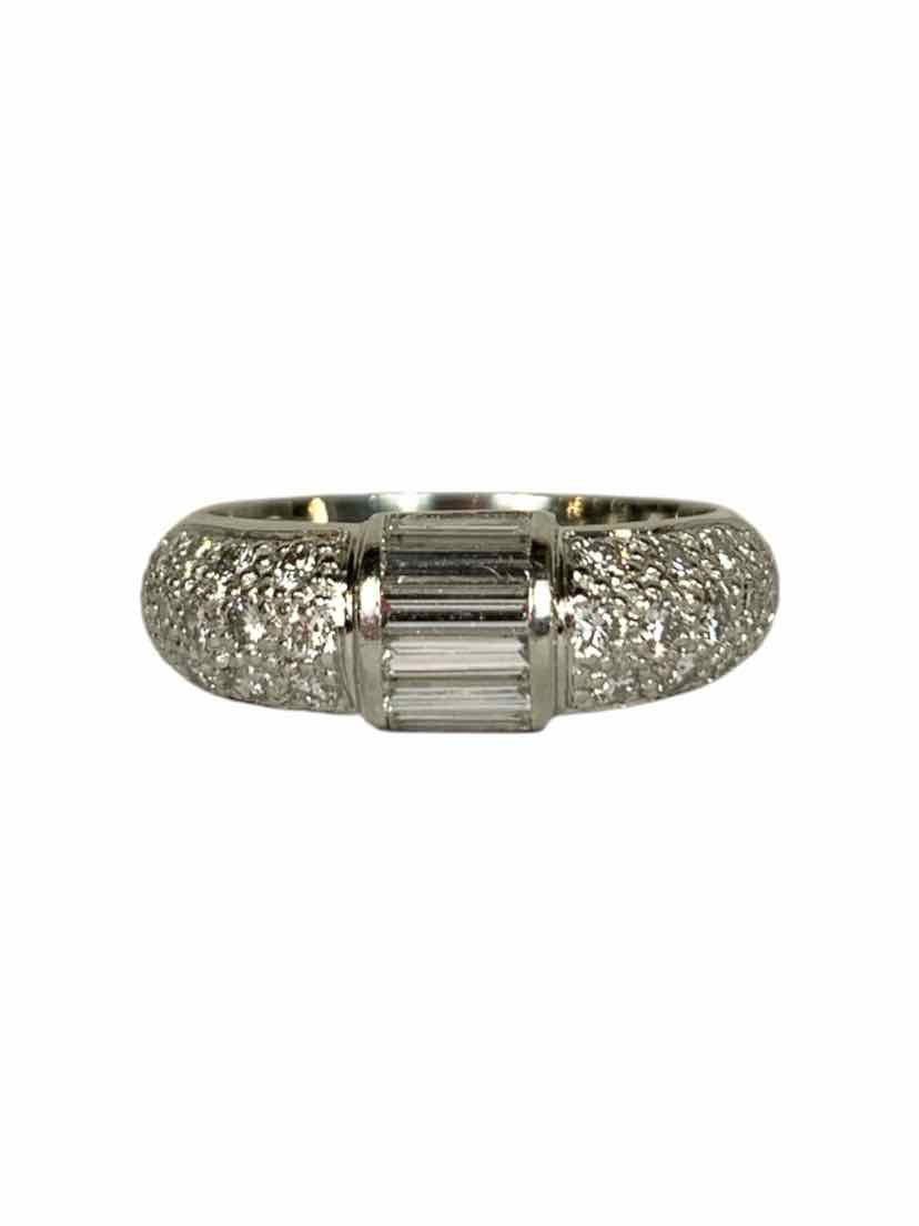 Platinum Baguette Diamond Size 7.5 Ring