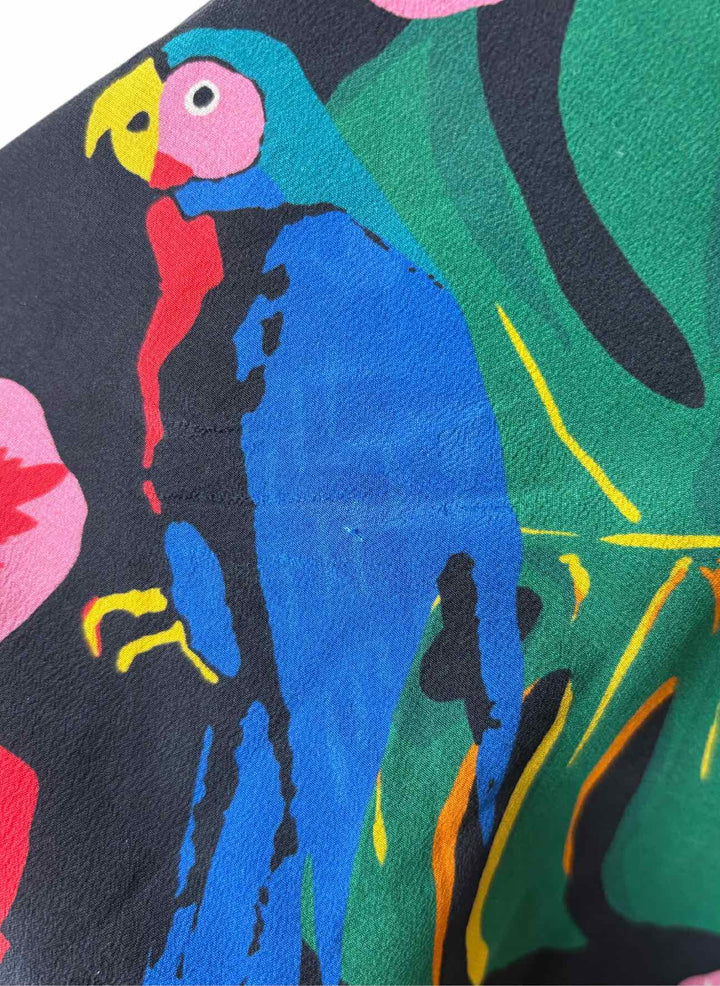 Valentino Size 40 Tropical Pattern Silk Dress