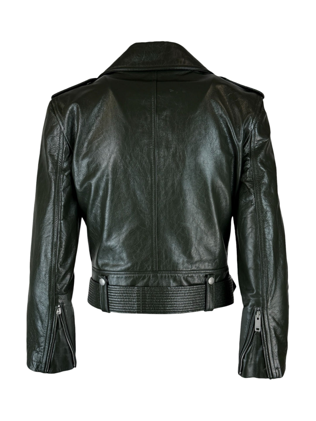 Givenchy Size 38 Cropped Calfskin Leather Jacket