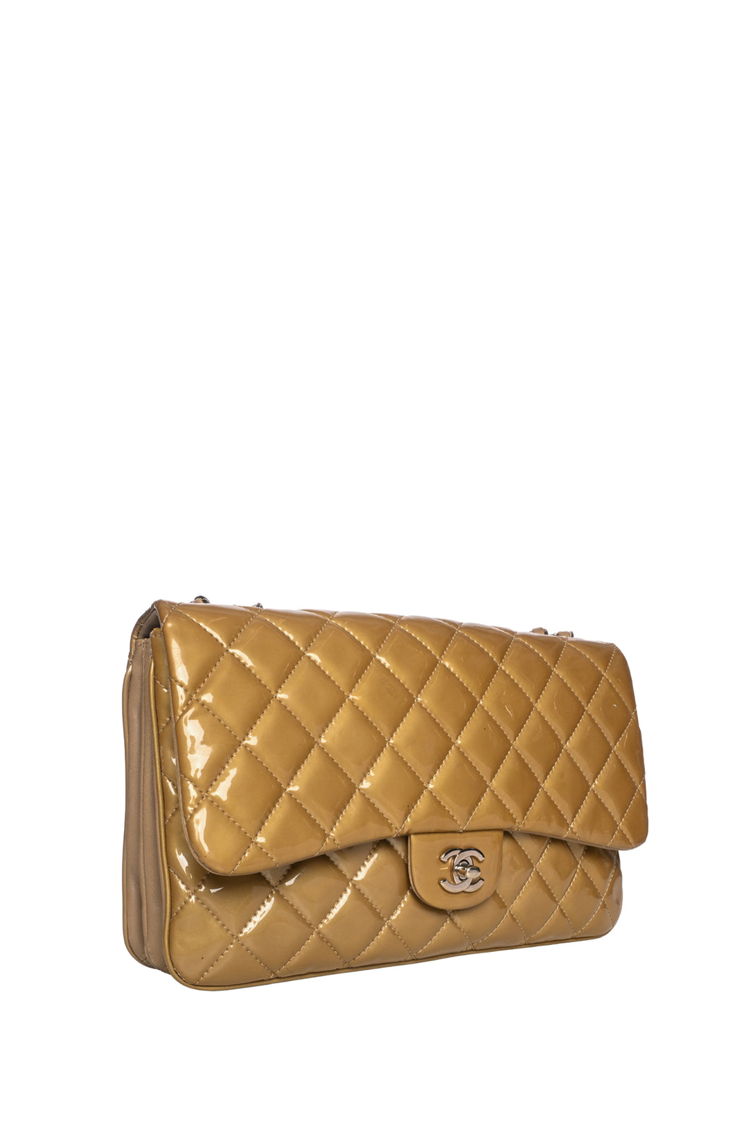 Chanel 2014 Quilted Patent Jumbo Classic Flap Shoulder Bag