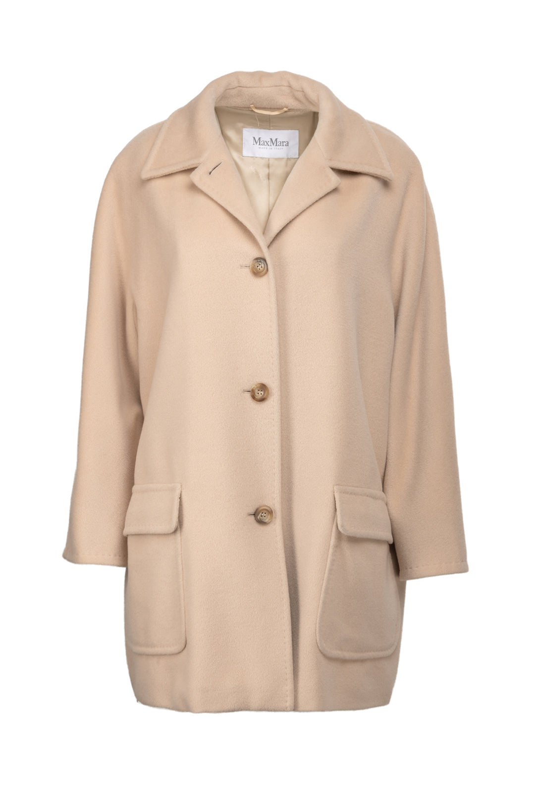 Max Mara Size 14 Wool Button Up Coat