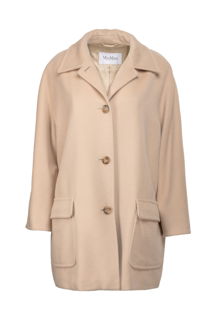 Max Mara Size 14 Wool Button Up Coat