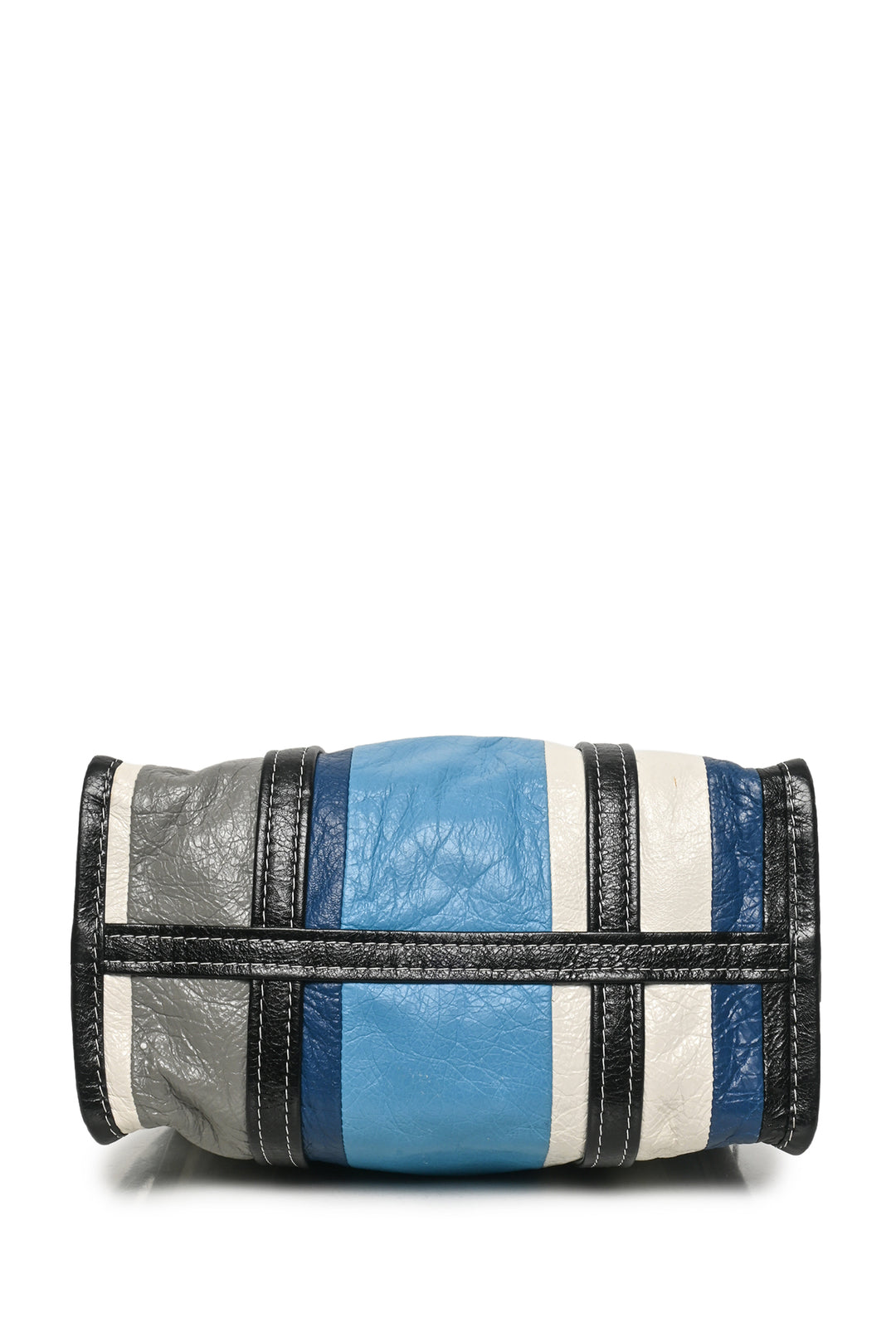 Balenciaga F/W 2017 Striped Lambskin Small Bazar Shopper Tote