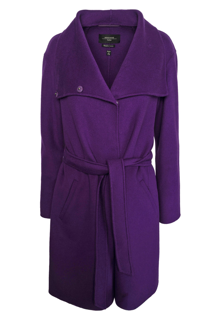 Weekend Max Mara Size 4 Virgin Wool Wrap Coat