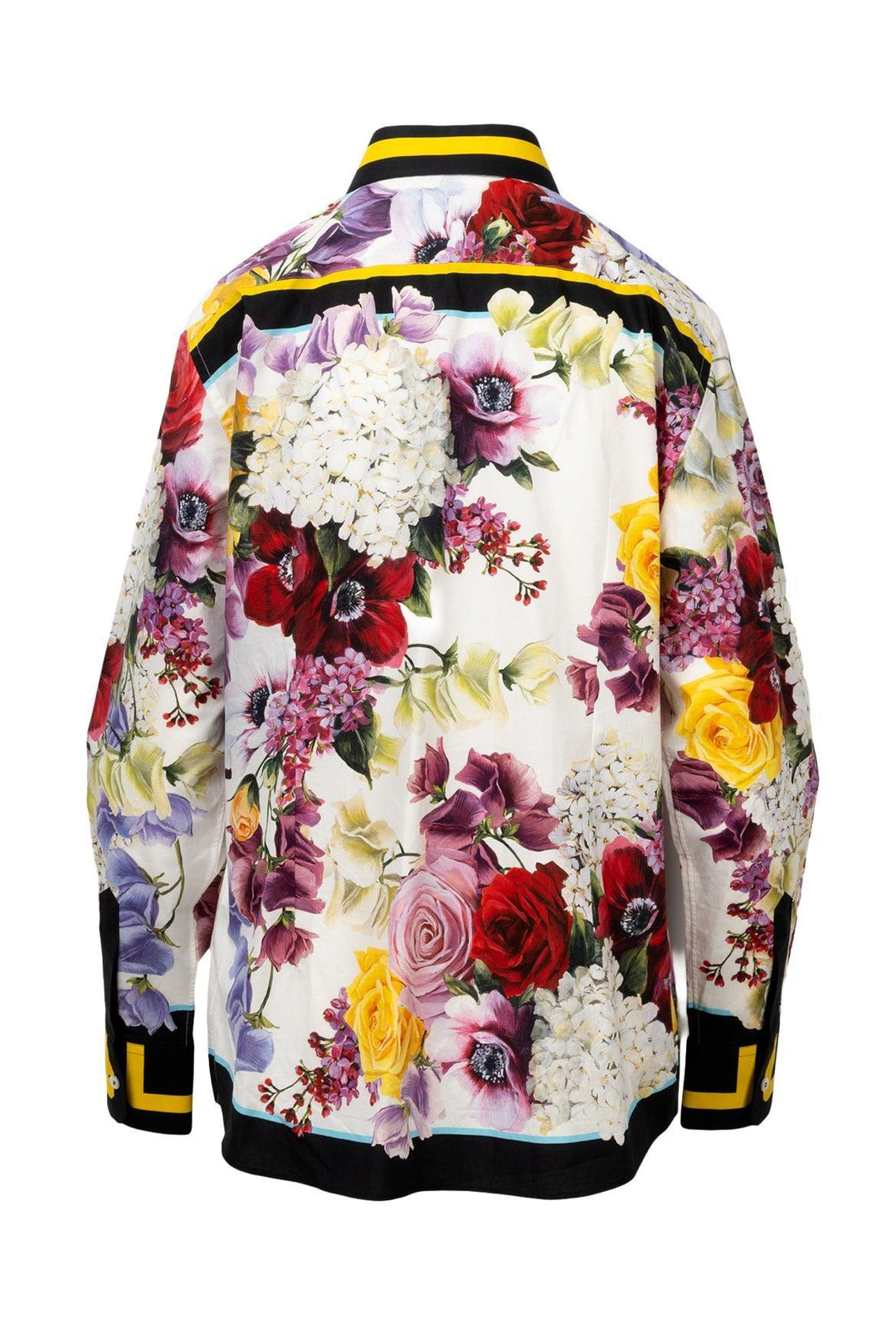 Dolce & Gabbana Size L Floral Contrast Trim Detail Shirt