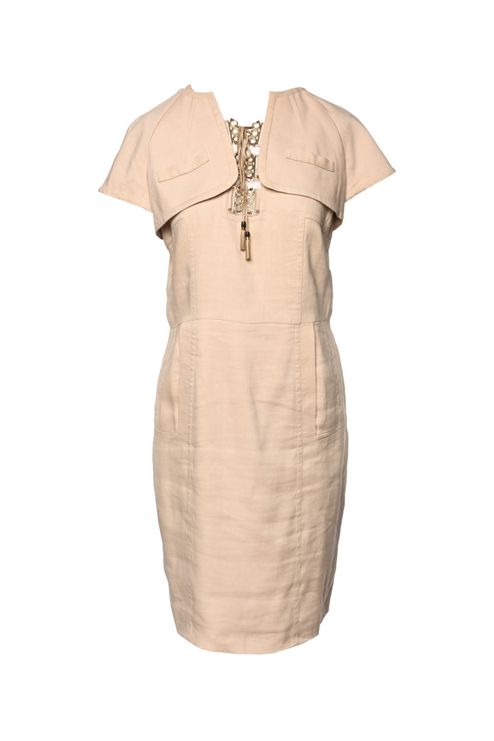 Gucci Size 4 2010 Linen-Blend Sleeveless Dress