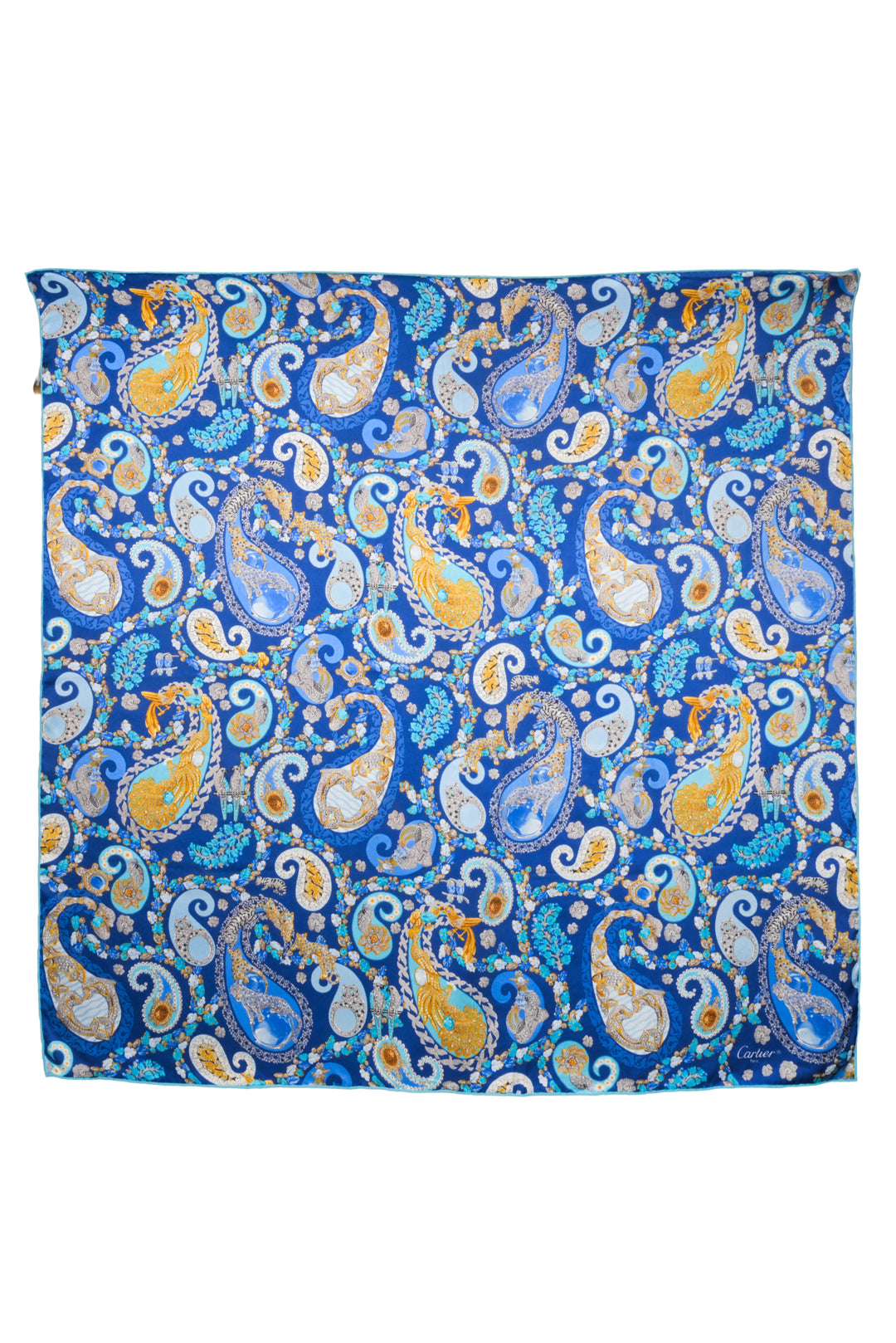 Cartier Jewel Paisley Print Silk Scarf