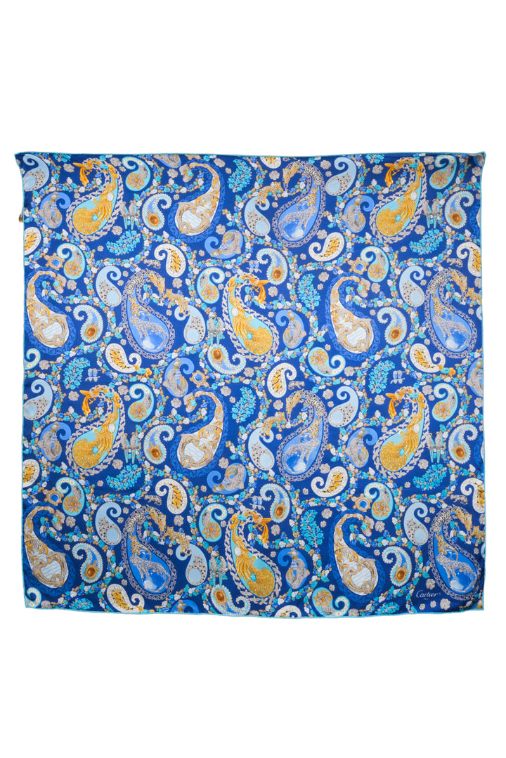 Cartier Jewel Paisley Print Silk Scarf