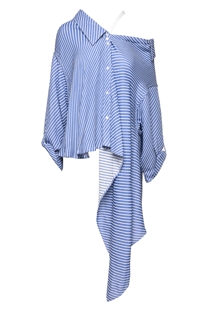 Palmer//Harding Size 0/2 Asymmetrical Striped Blouse