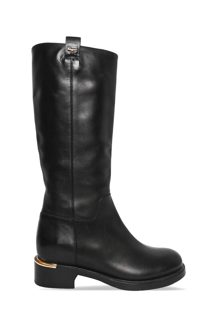 Salvatore Ferragamo Size 9 Liam Leather Knee Length Boots