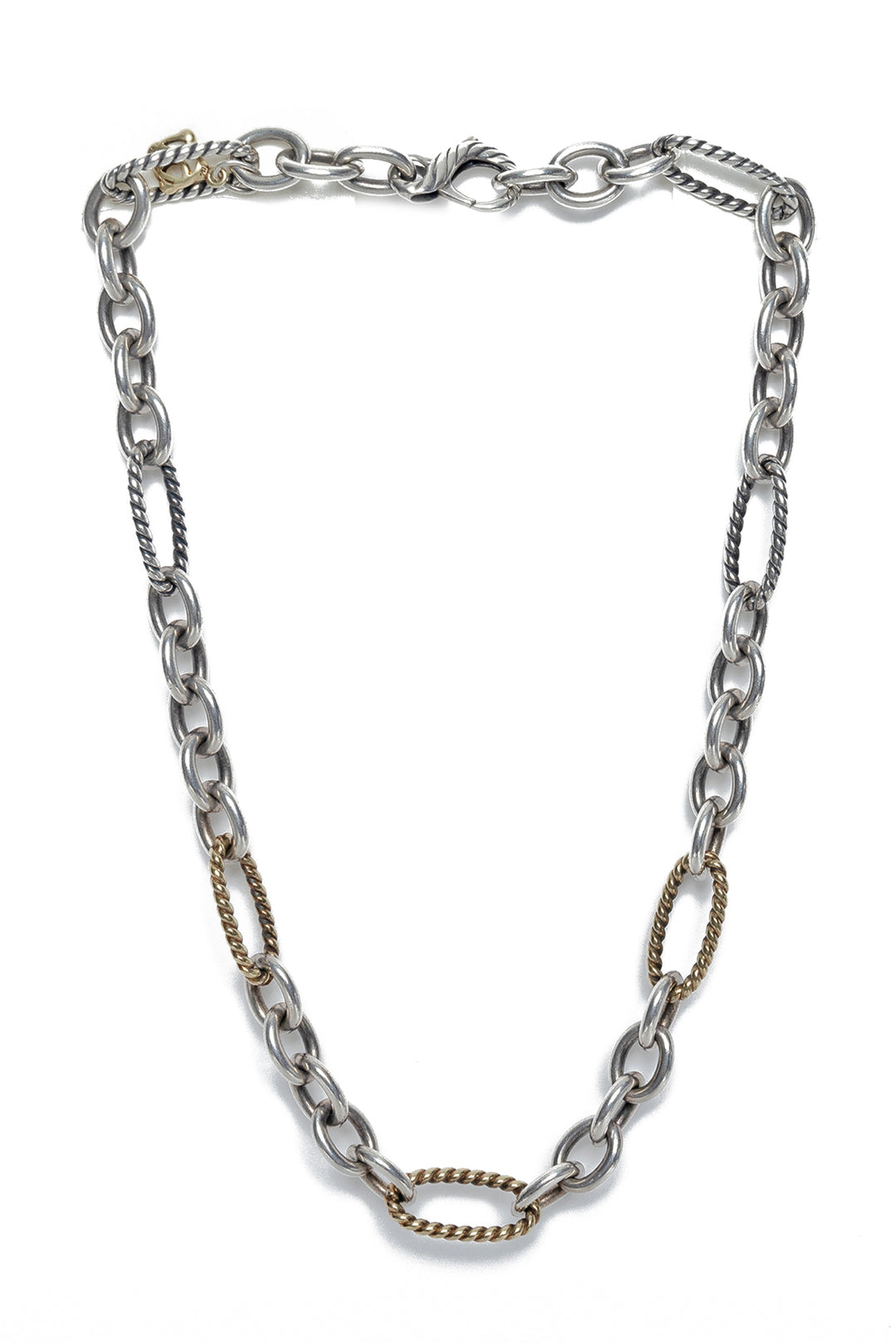 David Yurman Sterling Silver & 18K Gold Figaro Chain Necklace