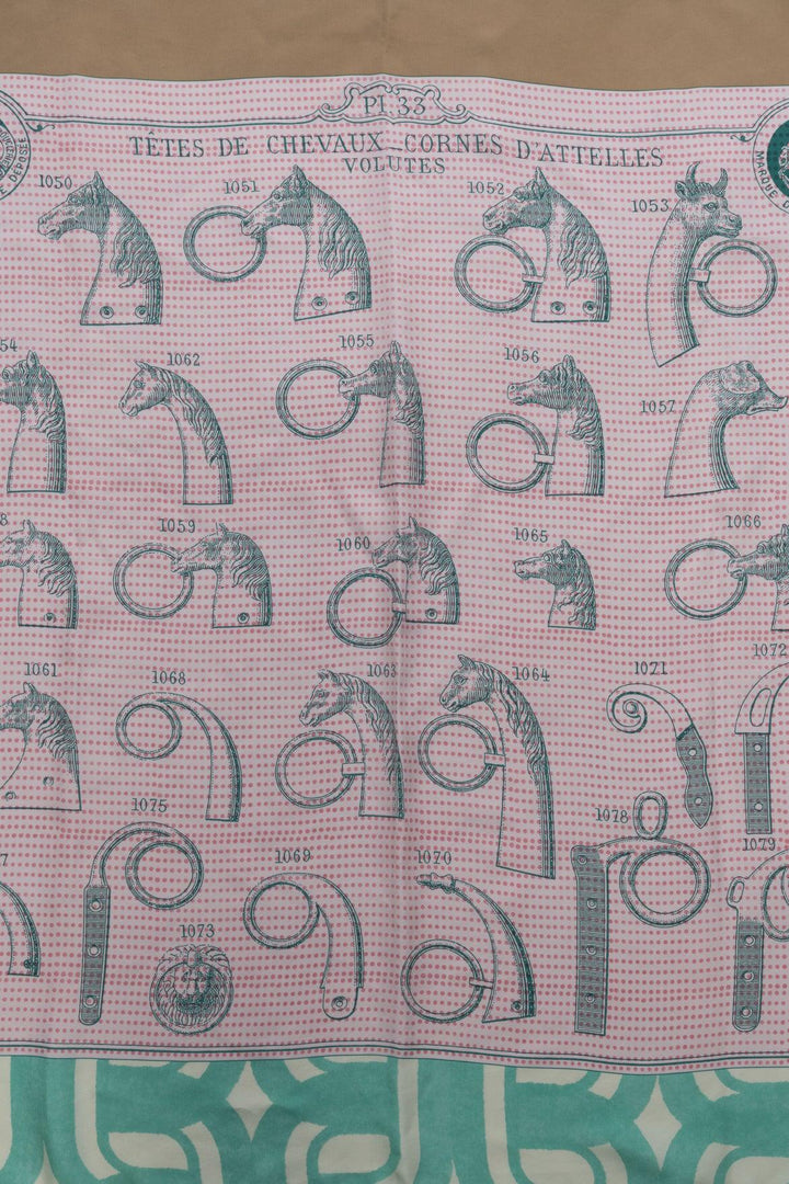 Hermes 'Tetes de Chevaux d'Attelles Volutes' Silk Scarf