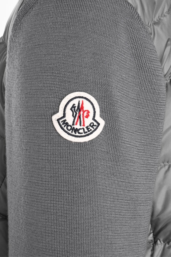 Moncler Size S Mixed Media Puffer Cardigan