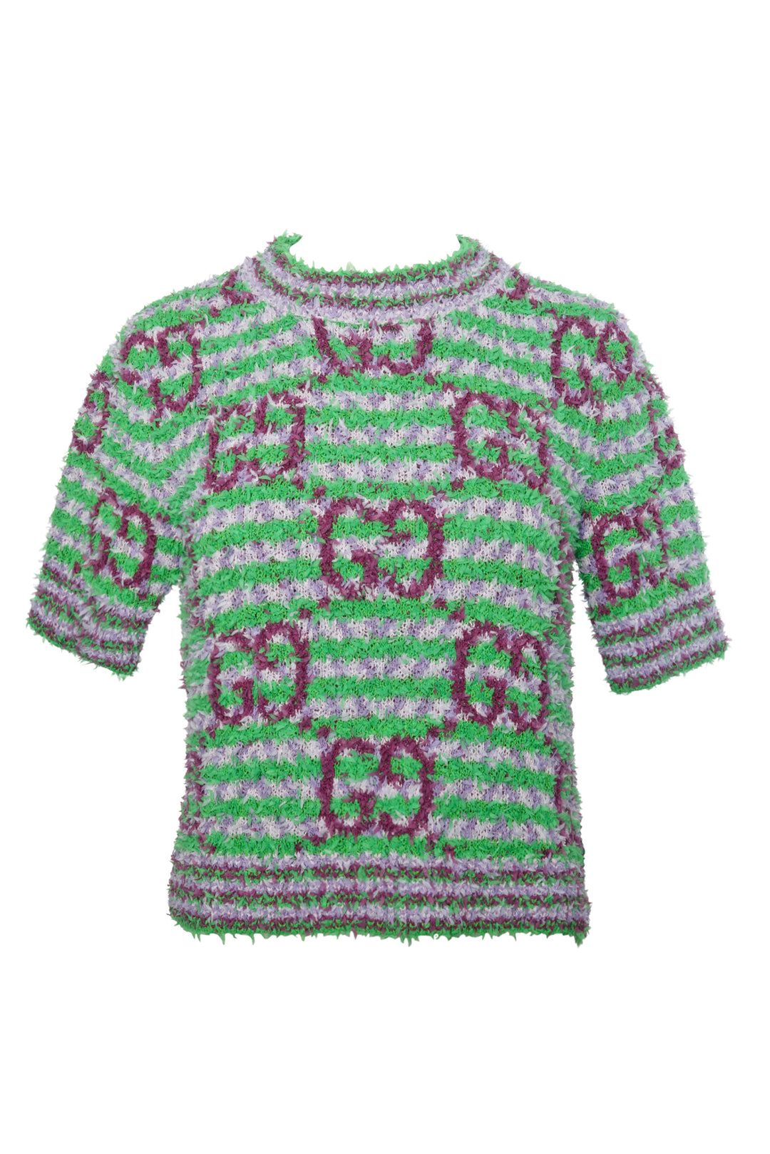 Gucci Size S Green & Purple Maxi GG Sweater