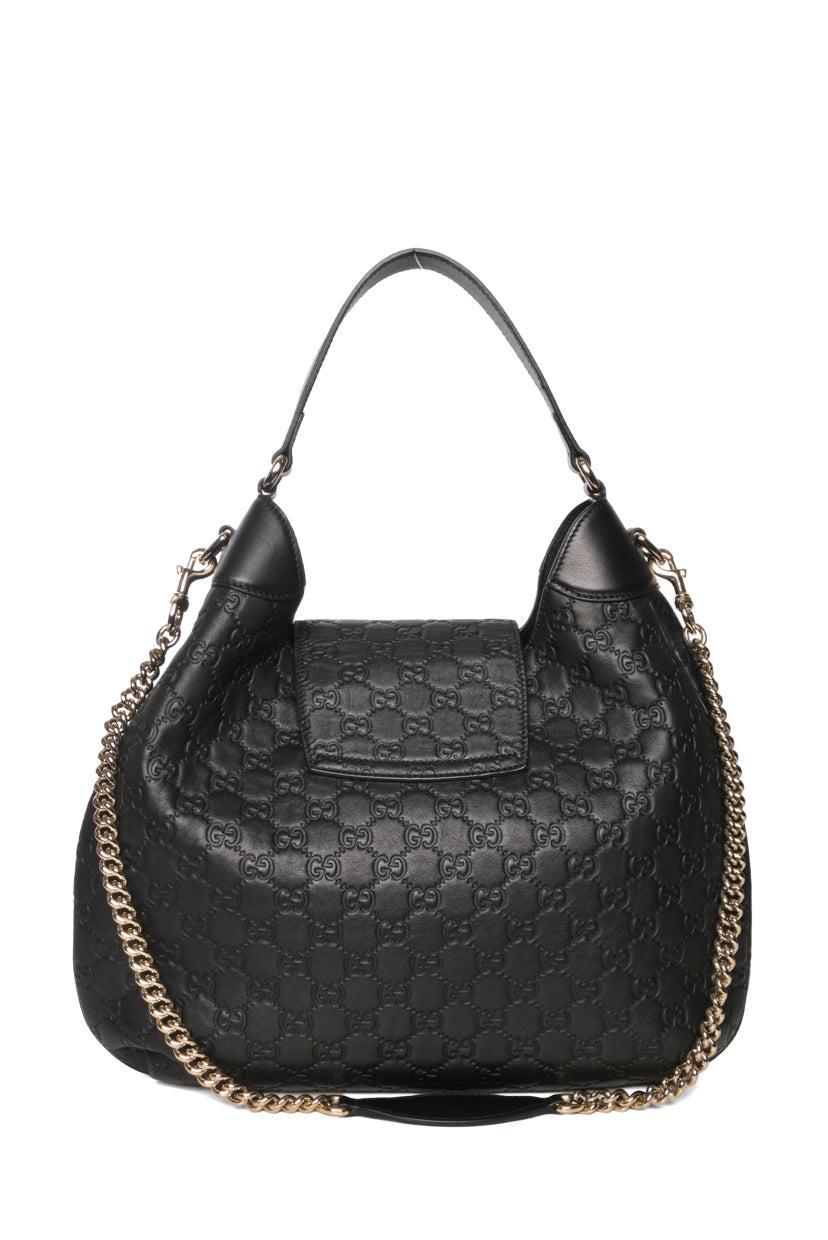 Gucci GG Signature Medium Emily Flap Hobo Shoulder Bag