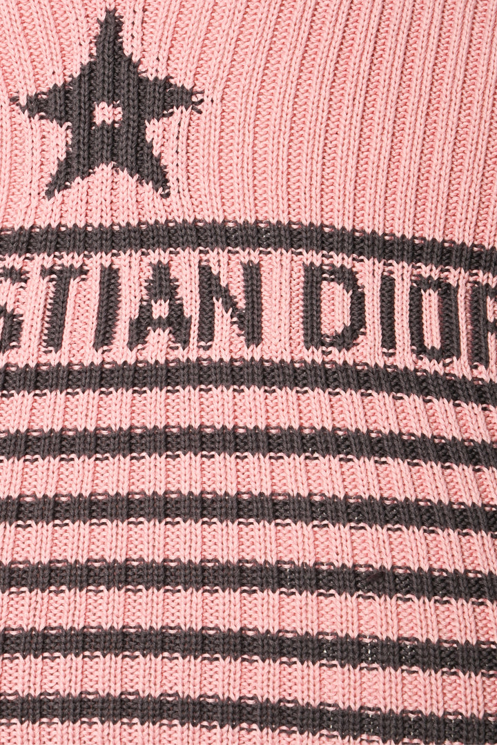 Christian Dior Size 2 Striped Short Sleeve Sweater