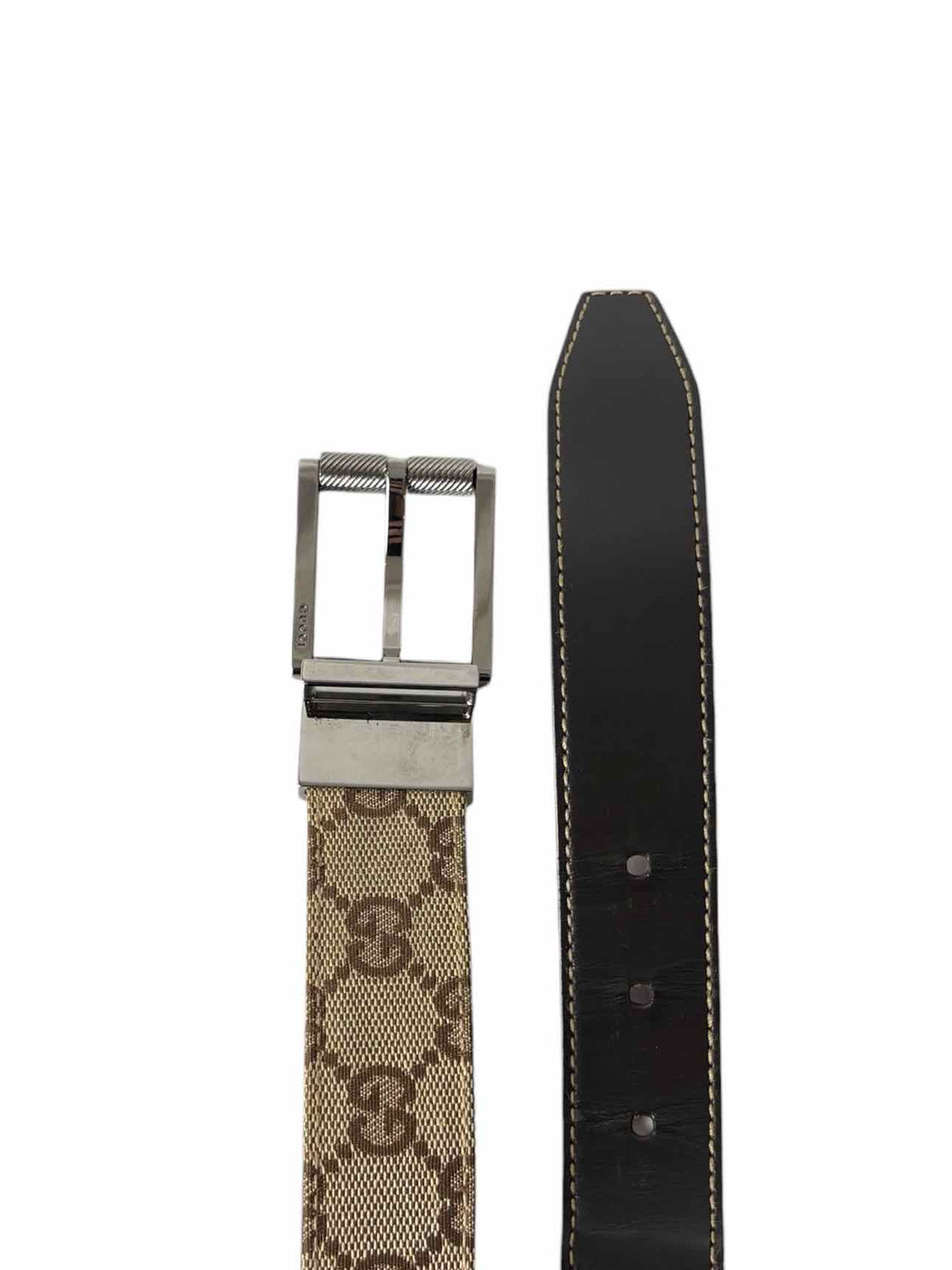 Gucci GG Monogram Canvas/Leather Reversible Size 31 Belt