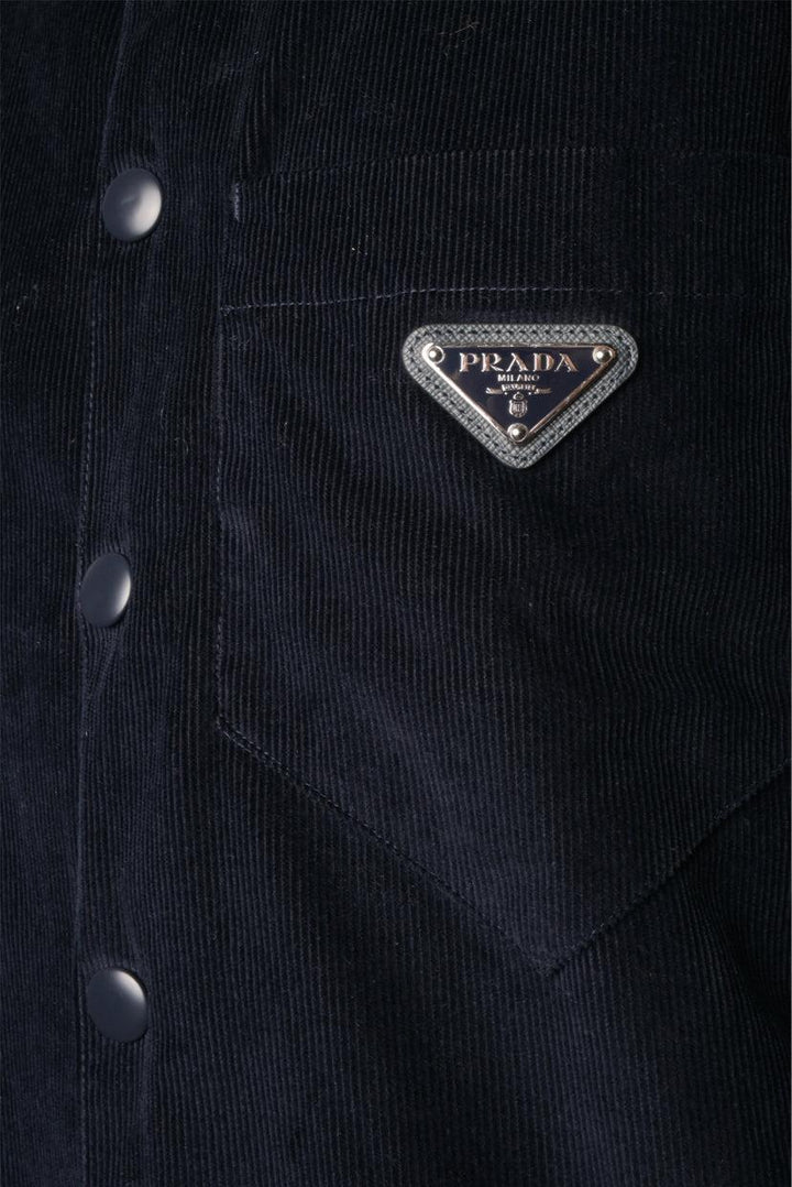 Prada Size M Men's 2022 Corduroy Padded Shirt Long Sleeve