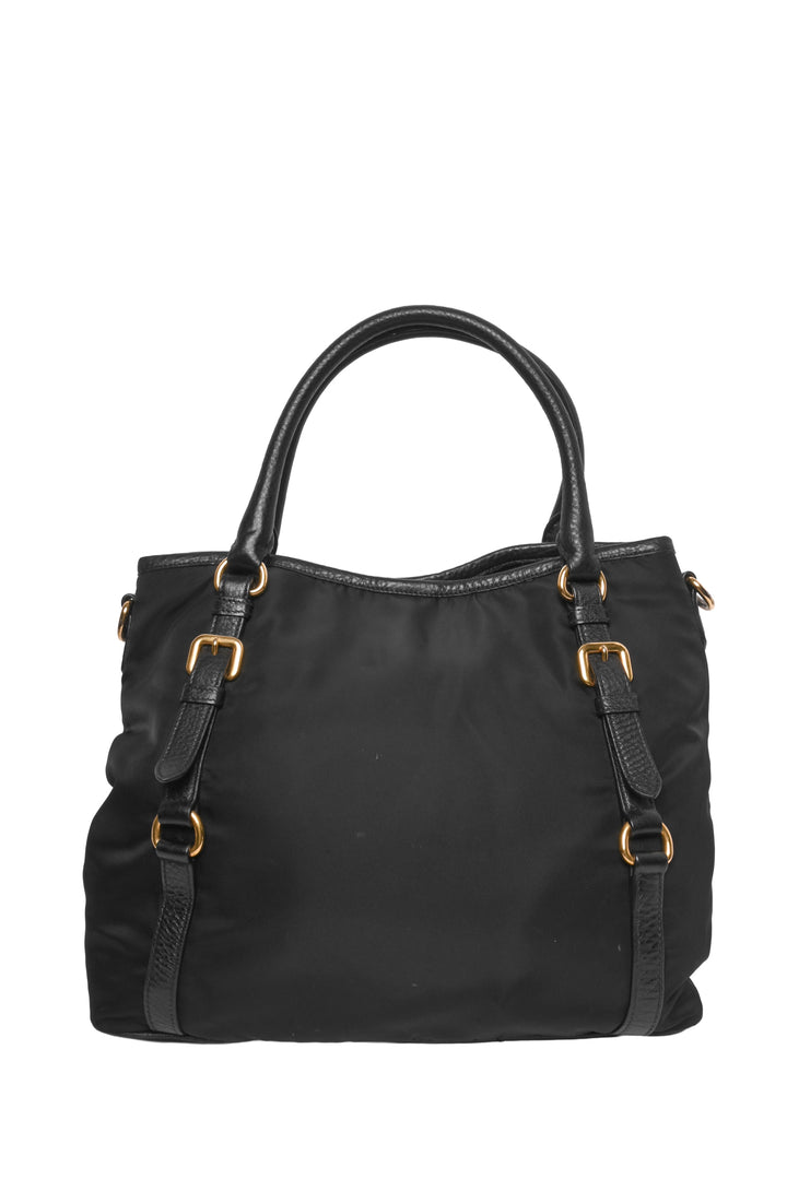 Prada Tessuto Nylon & Leather Buckle Tote