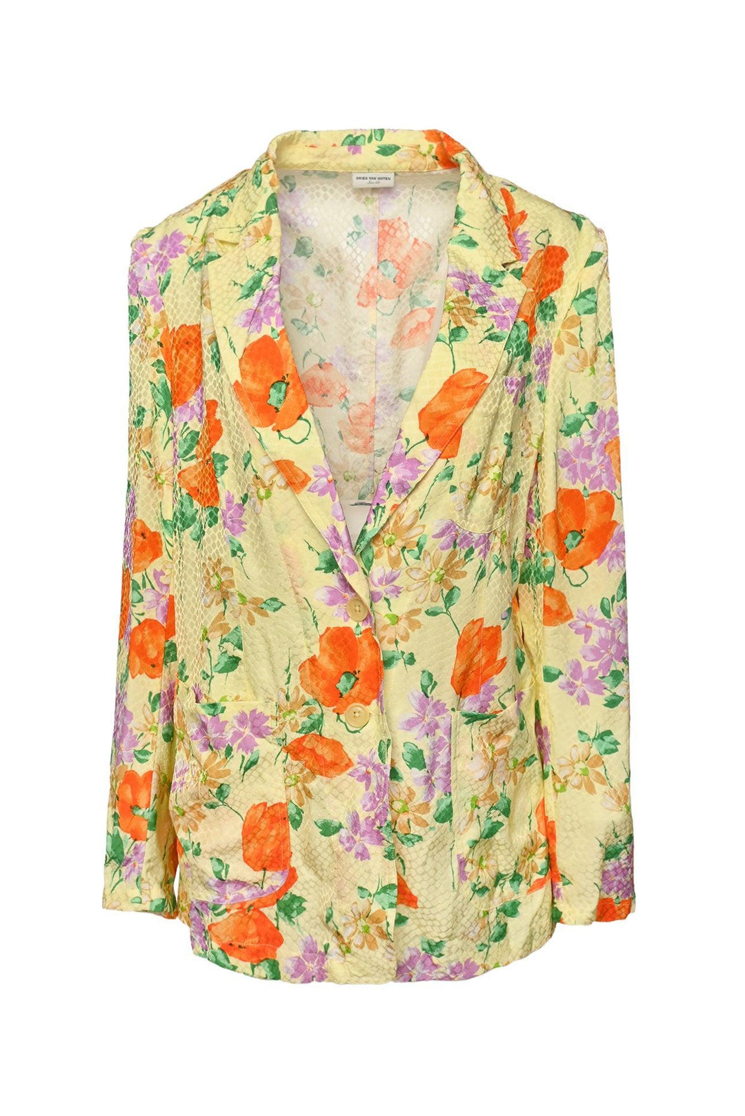 Dries Van Noten Size 42 Floral Print Blazer
