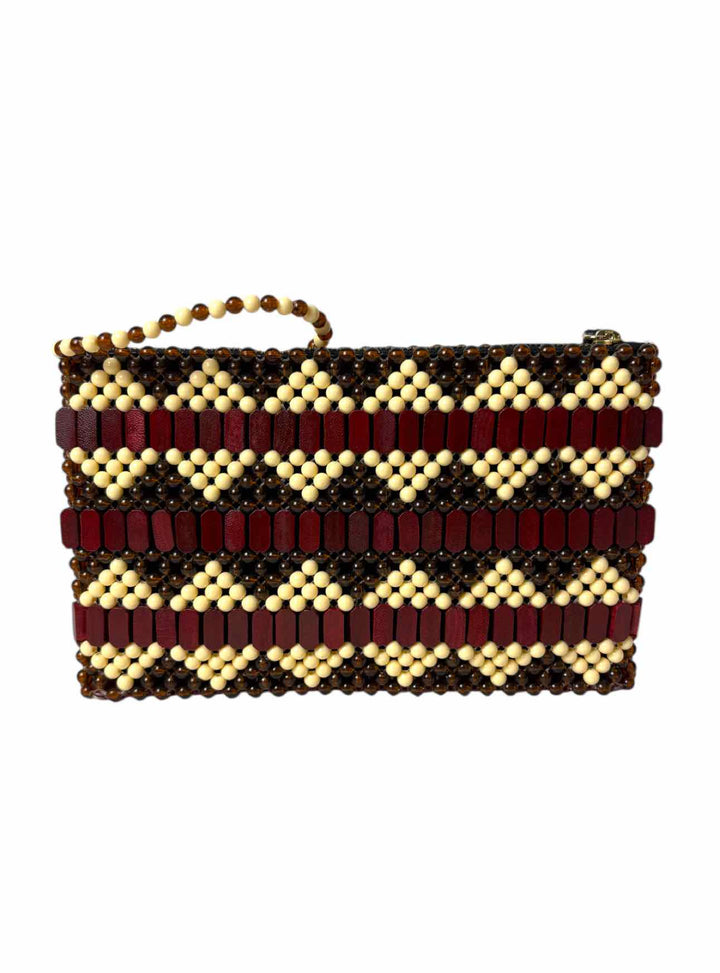 Vivienne Westwood The Bianca  Made in Kenya Collection Wood Beaded Clutch