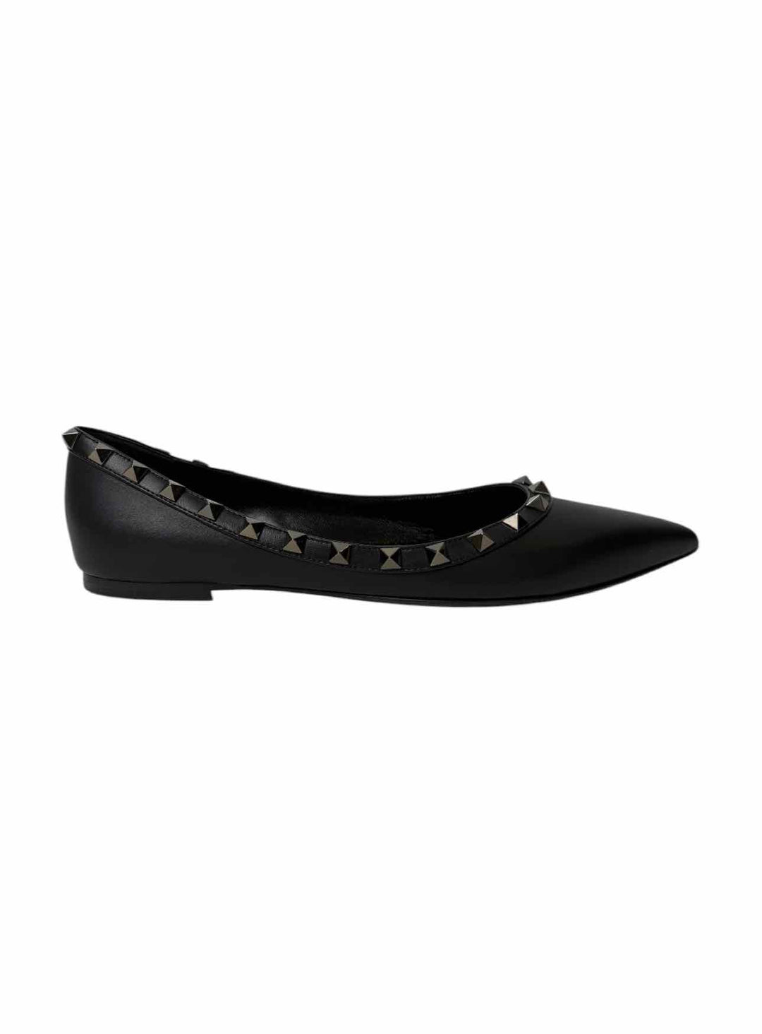 Valentino Size 37.5 Rockstud Leather Flats