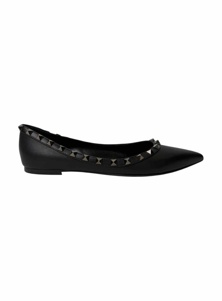 Valentino Size 37.5 Rockstud Leather Flats
