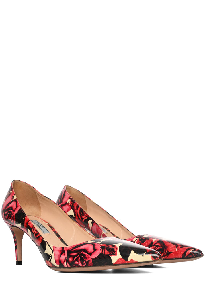 Prada Size 40.5 Floral Pumps