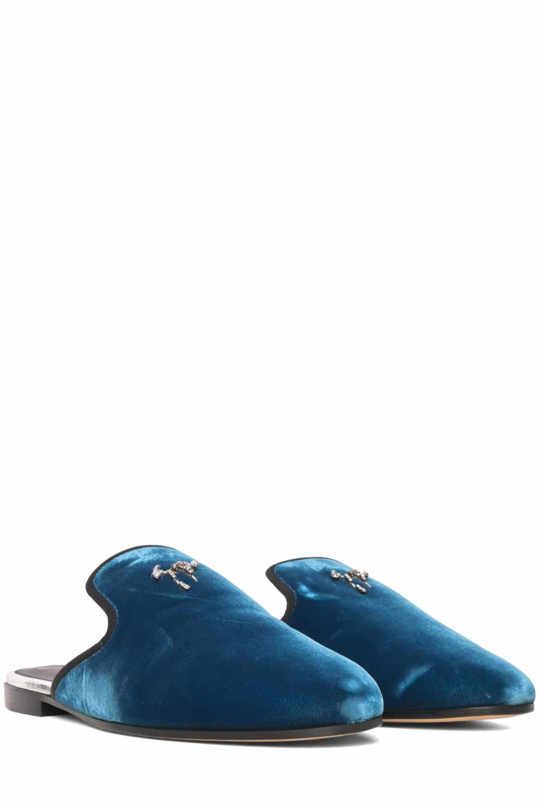 Giuseppe Zanotti Size 40 Elsa Crystal Velvet Mules