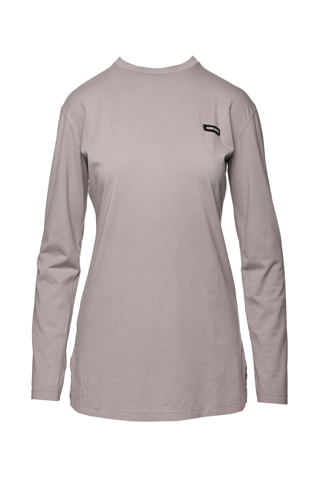 Miu Miu Size S 2024 Logo Cotton Long Sleeve T-Shirt