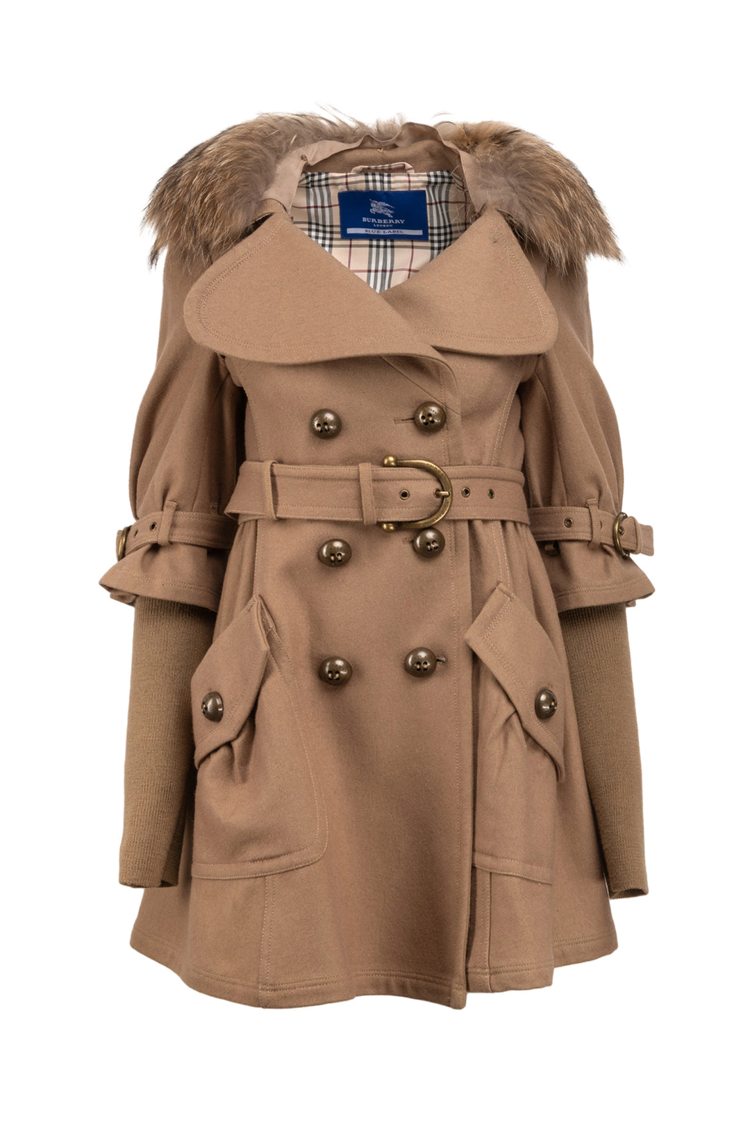 Burberry London Size 38 Blue Label Double Breasted Coat