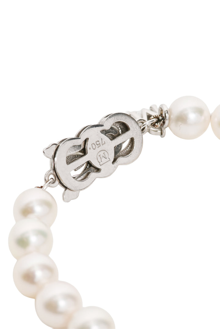 Mikimoto 18K White Gold Akoya Cultured Pearl Bracelet