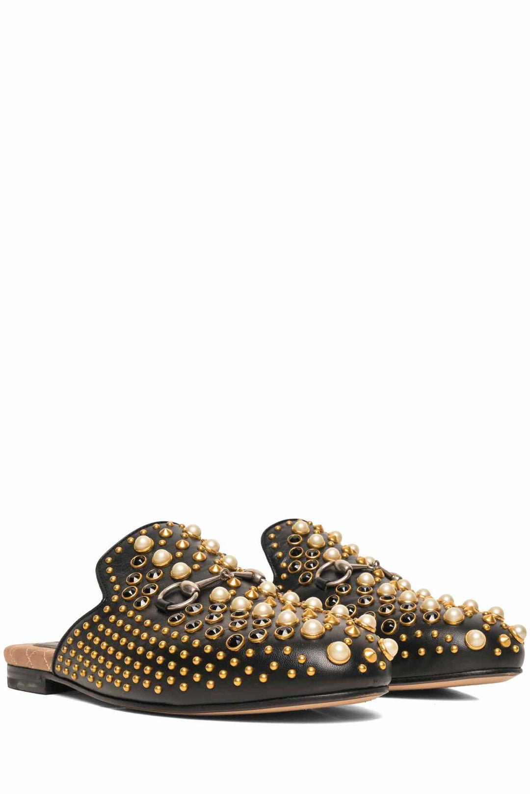 Gucci Size 37.5 Studded Princetown Mules