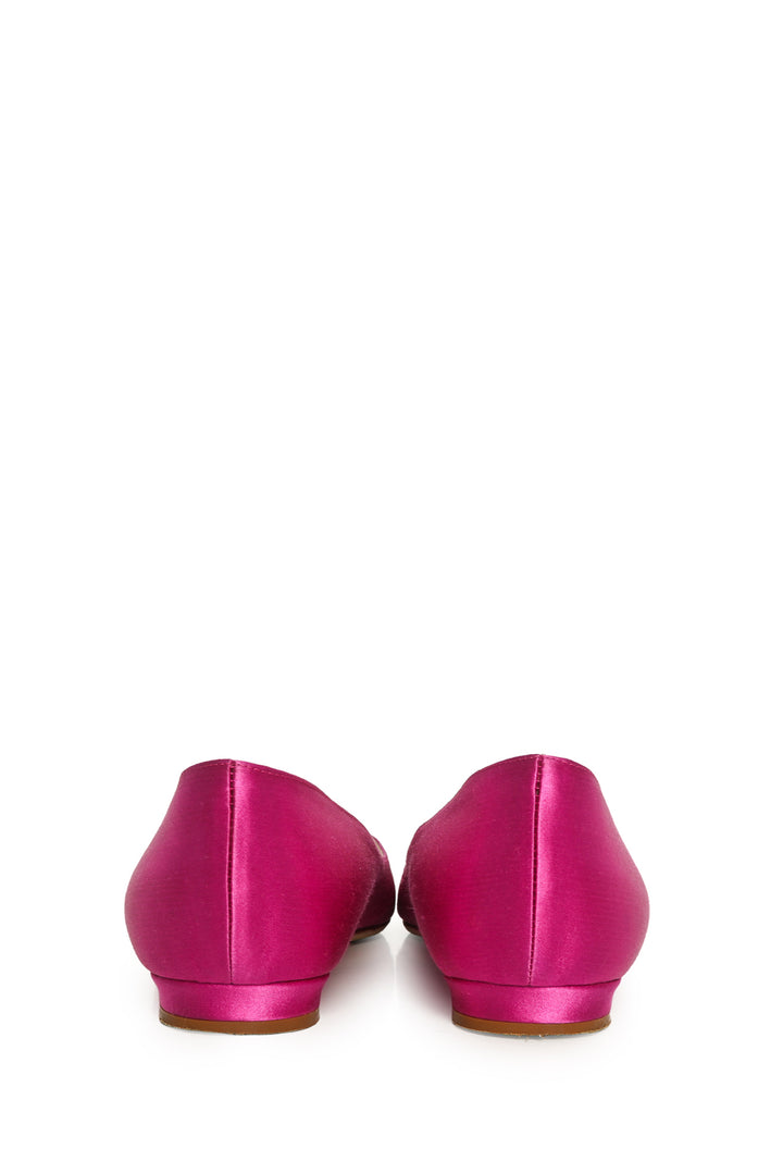 Manolo Blahnik Size 36 Hangisi Satin Jewel Buckle Flats