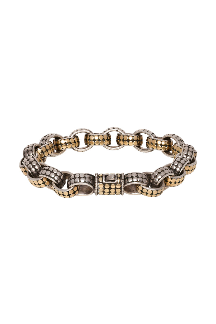 John Hardy 18K Yellow Gold & Silver Dot Collection Chain Link Bracelet