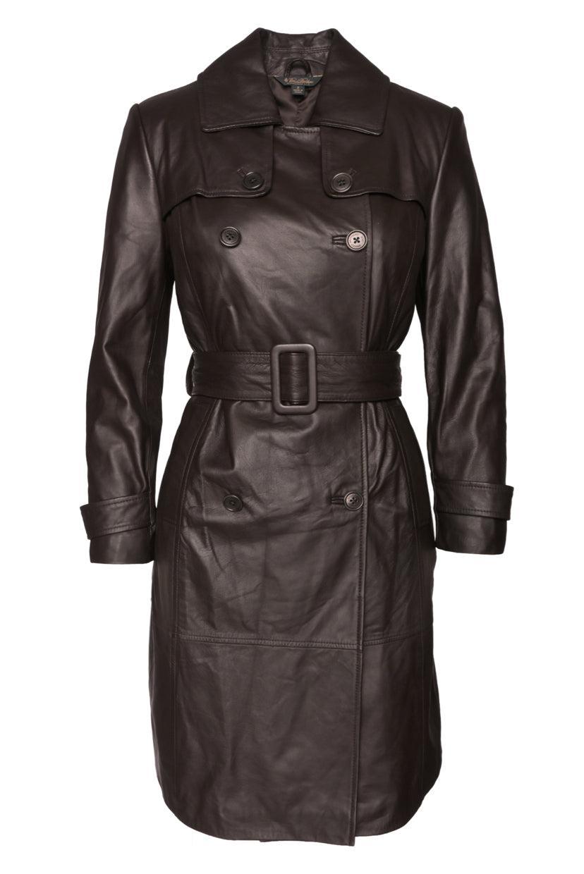 Brooks Brothers Size 2 Leather Trench Coat