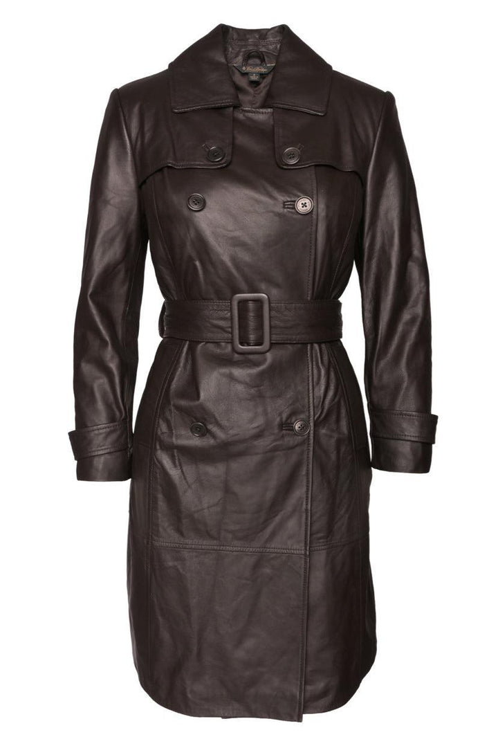 Brooks Brothers Size 2 Leather Trench Coat