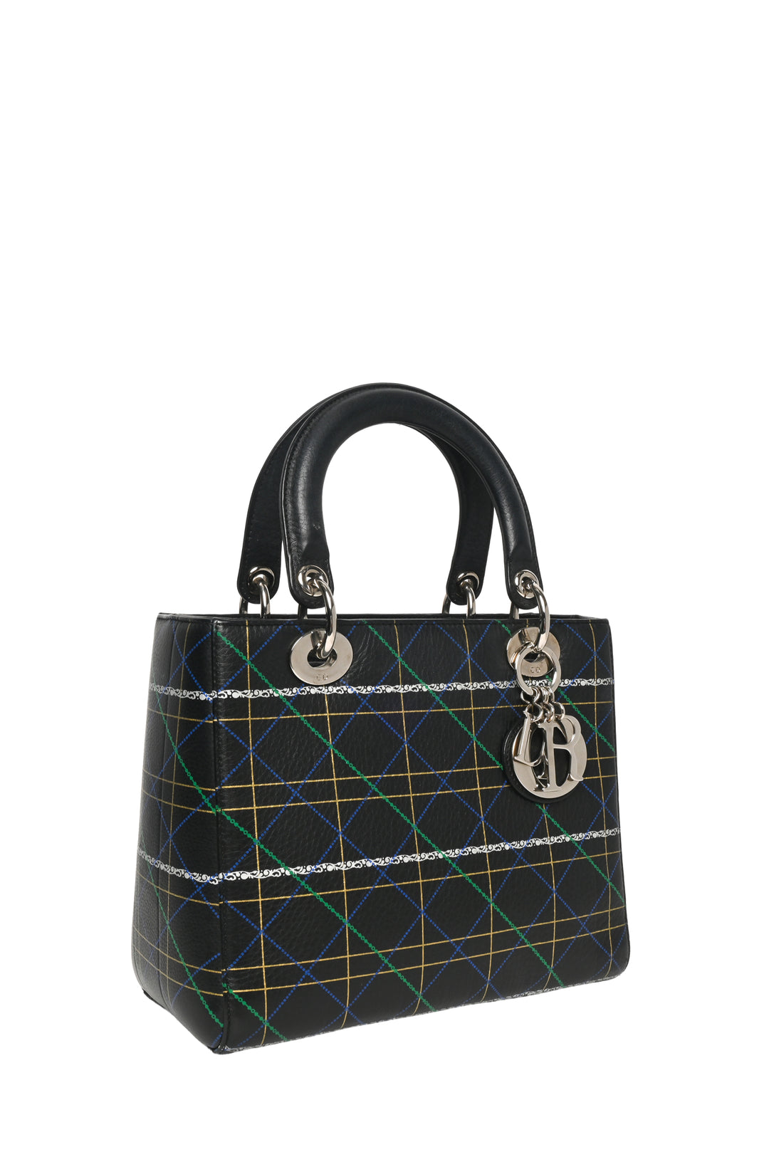Dior 2015 Multicolour Cannage Print Calfskin Leather Medium Lady Dior Purse